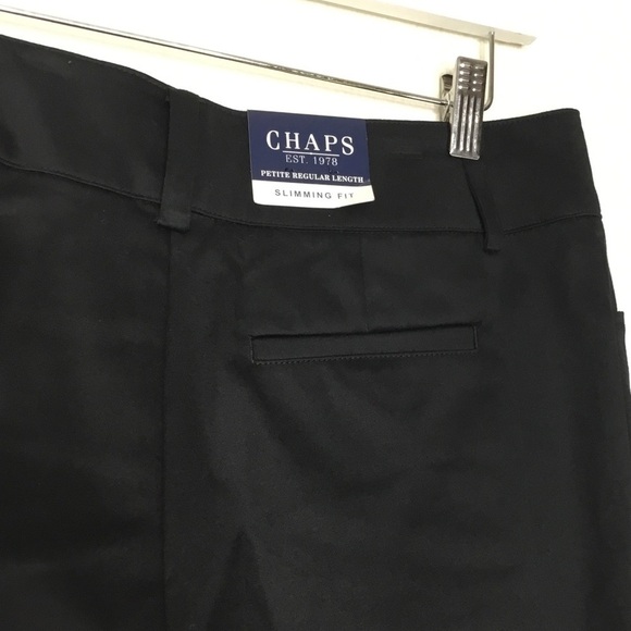 NWT PETITE Chaps Black Slimming Slacks - Picture 4 of 5
